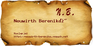 Neuwirth Bereniké névjegykártya
